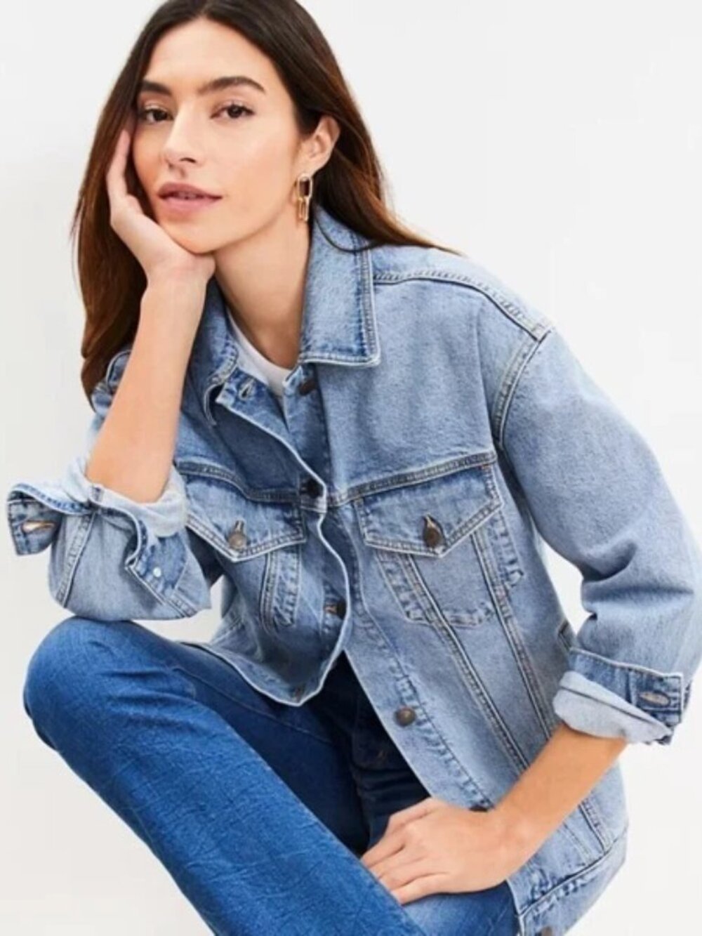 Women's SO Light Wash Indigo Denim Trucker Jacket L